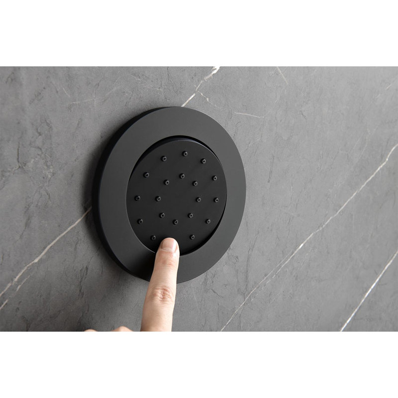 Stylish Shower System In Matte Black With Head, Bodysprays, And Hose Brass Parts Sprays, Matte Black