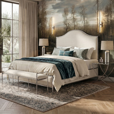 Premier 4-Piece Hammered Metal Camelback Bedroom Set