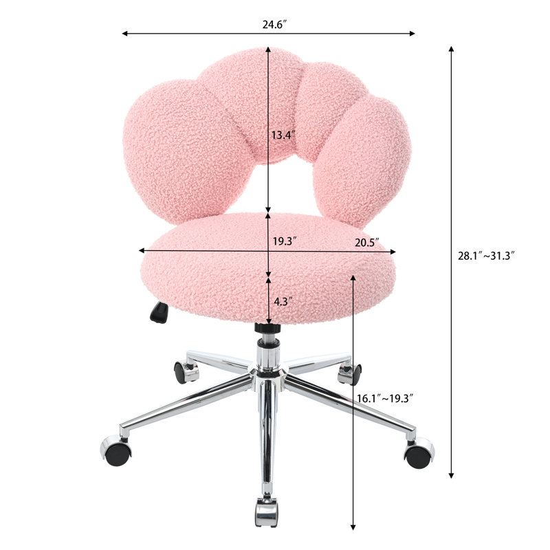 Chaise de bureau Teddy, Rose