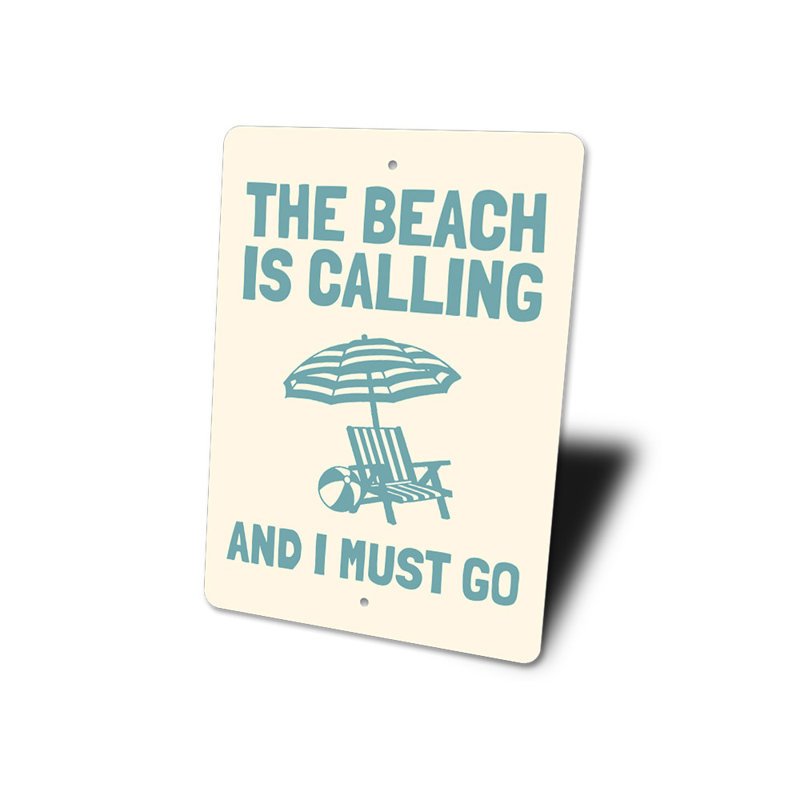 «Beach Is Calling And I Must Go», panneau en aluminium, H 14 po x l 10 po x P 0,04 po