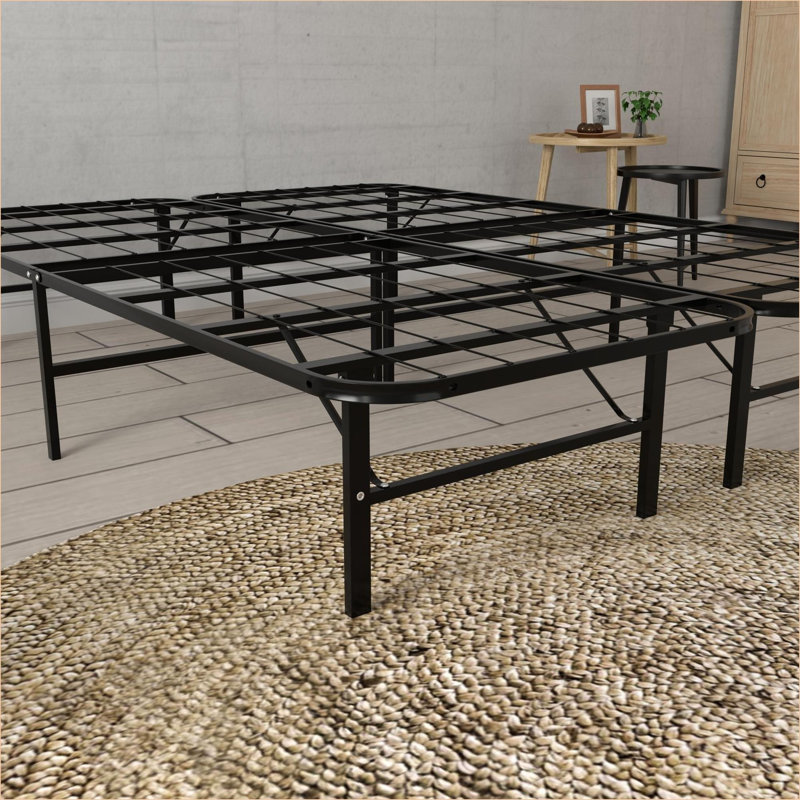 Cadre de lit plateforme simple en acier très résistant simple, aucun sommier requis, supporte 1000 lb, noir, pour la chambre à coucher et amp; Chambre d'amis