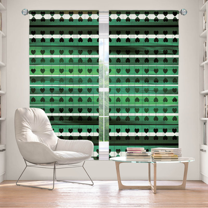 Rideau en polyester, L 40 po x L 82 po, Minuit jade