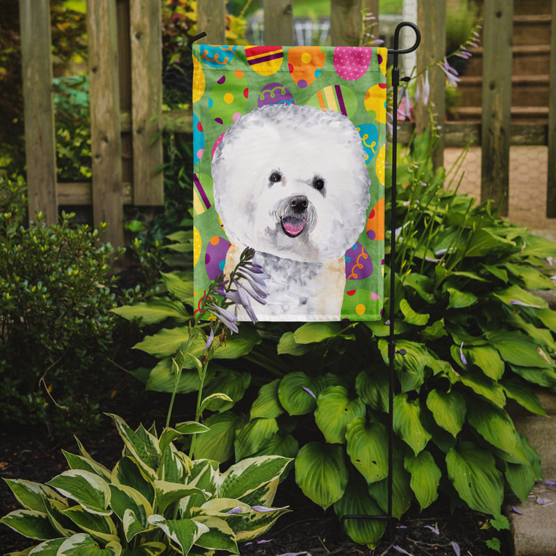 Drapeau de jardin Atara, Bichon frisé (gris et blanc)