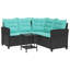  Outdoor Sofa Set With Cushion With Shelf 2 Pcs Poly Rattan Modern Patio