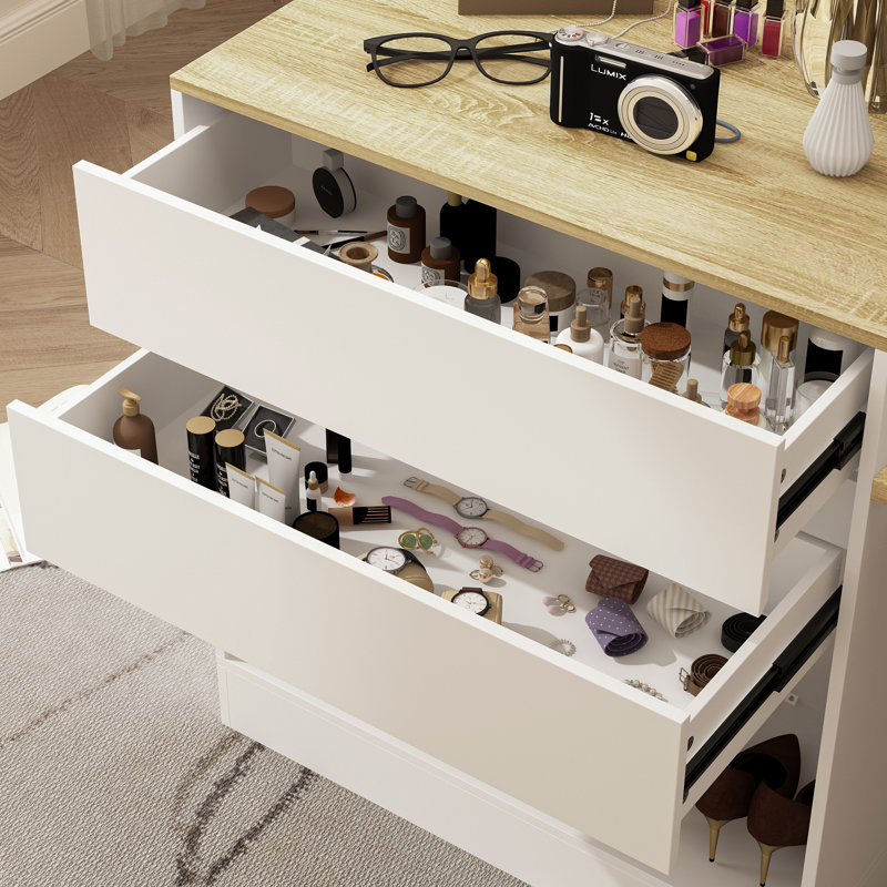 Multi Functional Desk With 2-Drawer & 3-Shelf