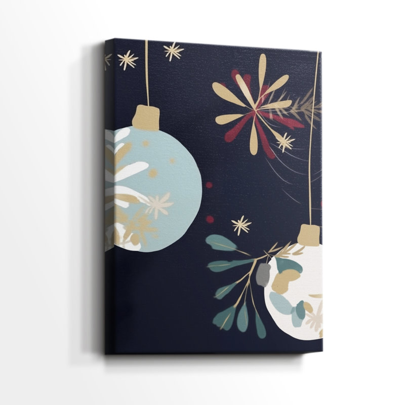 Minuit de sapin d'hiver pâle - Toile tendue avec châssis de qualité supérieure, H 18 po x l 12 po
