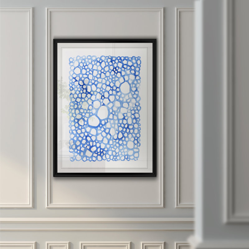 «Indigo Plexus II», reproduction sur toile, H 18,5 po x l 24,5 po x P 1,5 po, Cadre noir