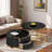 Modern 2 Pieces Round Nesting Coffee Table With Drawers