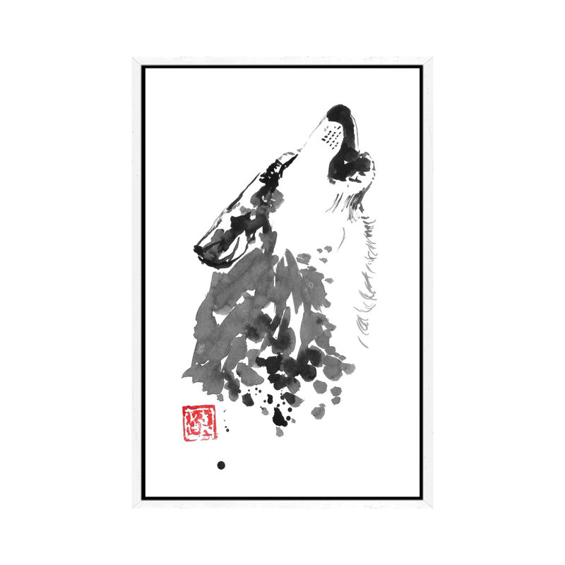 Cry Wolf 1 Piece Painting on Canvas, 152.5 cm H x 101.5 cm W, White Framed