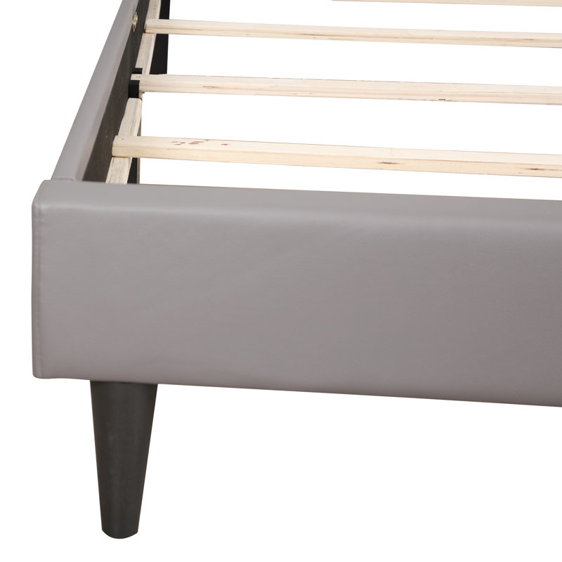 Upholstered Panel Bed, Twin, Gray/White