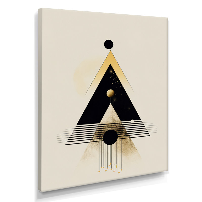 Art géométrique pleine lune Essence - Minimalisme, art mural, salon, Toile tendue, H 20 po x l 12 po x P 1 po