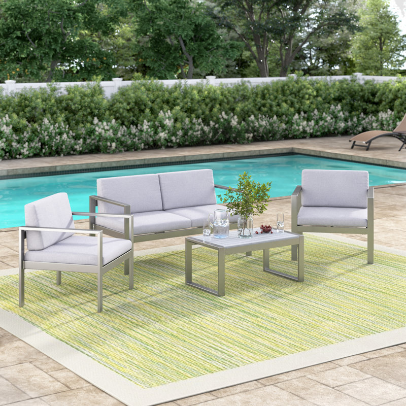 Aanisah 4 Seater Sofa Set, Light Grey, Light Grey