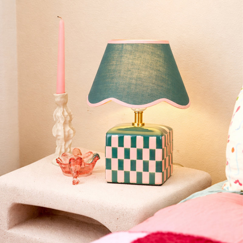 Lampe de table en céramique Valentina, Vert, Vert