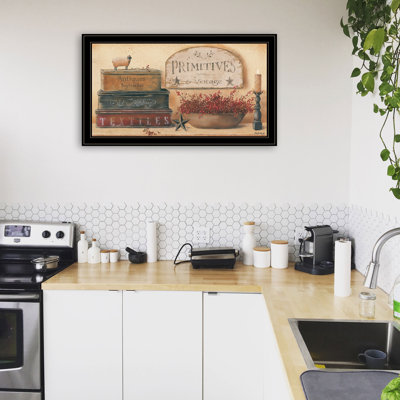 Primitives & Vintage Framed Wall Art for Living Room, Home Wall Decor Framed Print by Pam Britton