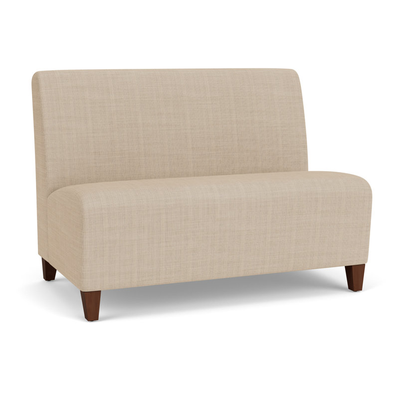 Causeuse sans accoudoirs Ravenna, Bois de noyer, Chambray calcaire