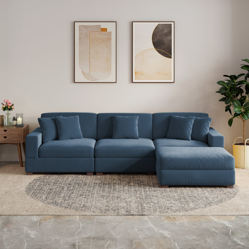 Corduroy Seating Component, 84.3cm H x 300.2cm W x 178.6cm D