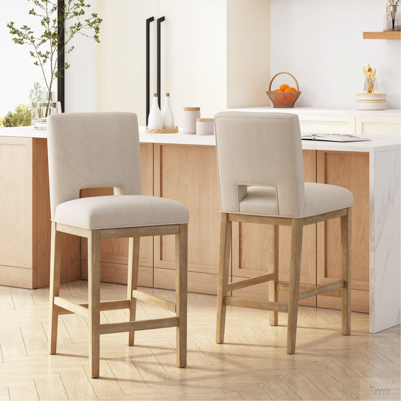 Ensemble de 2 tabourets de comptoir 31 pouces, tissu, Blé