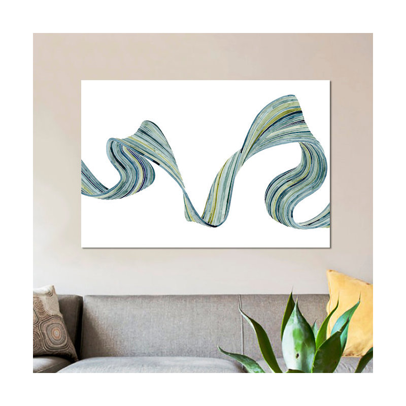 «Ribbon Stream II», reproduction sur toile, H 40 po x l 60 po x P 1,5 po, Toile tendue, Pas de tapis
