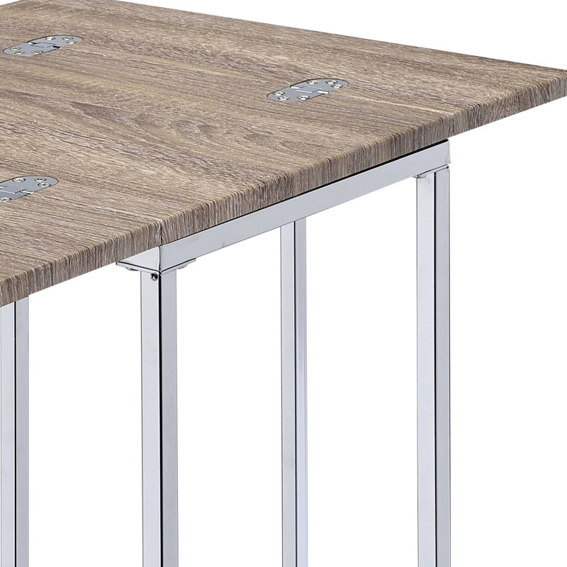 Weathered Oak And Side Table - Expandable Surface For Various Items Stylish Accent Expandable, Style
