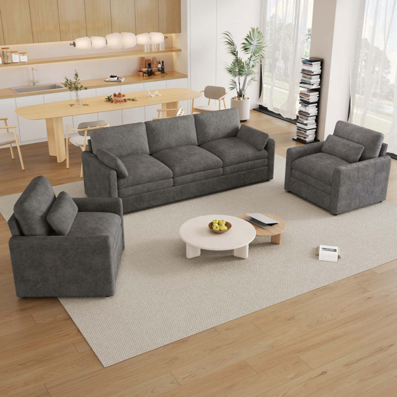 Ensemble de canapé rembourré Cozy, Gris
