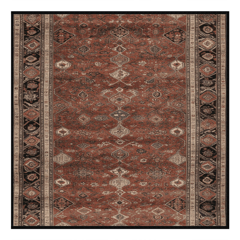 Tapis brun lavable à la machine, Carré 5 pi