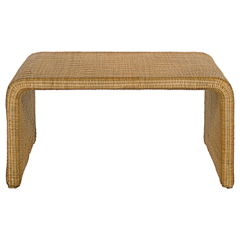 Table basse carrée en rotin tissé, Natural