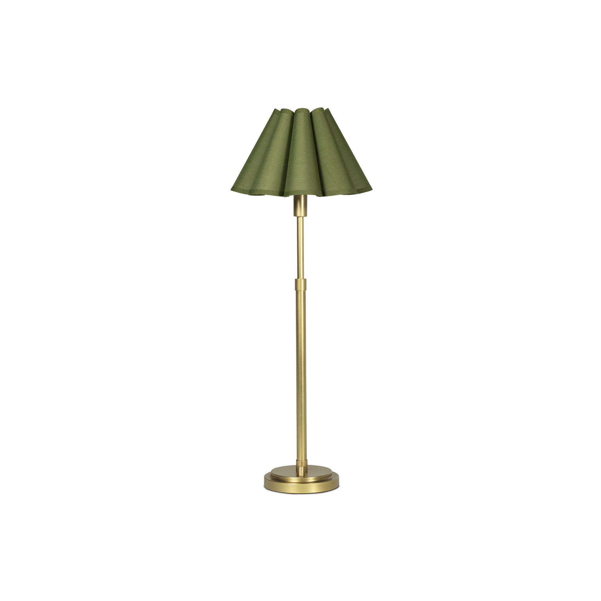 Polly Buffet Table Lamp, Green, Natural Brass, 27.25" H x 9.75" W x 9.75" D