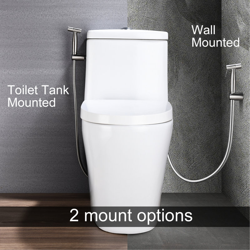 Vaporisateur de bidet pour la toilette - Amélioration de l'hygiène de finition rouille à la main - Argent - Amélioration de la corrosion - Métal