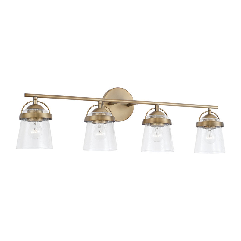 Madison 4 - Light Dimmable Vanity Light, Aged Brass