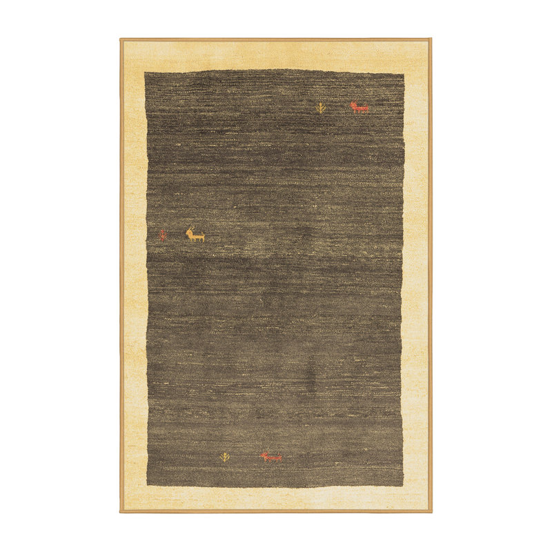Tapis contemporains brun lavable à la machine 2774, Rectangle 7 pi x 9 pi