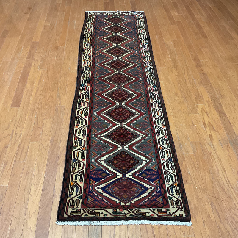  Handmade Hamadan Wool Runner