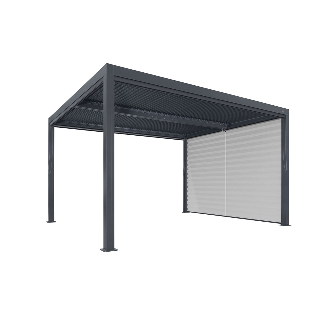 Purple Leaf Louvered Pergola Accessories Pull Down Roller Shade Privacy Shade Sun Side Shade, Gray Frame, Pergola Not Included Purple Leaf 
