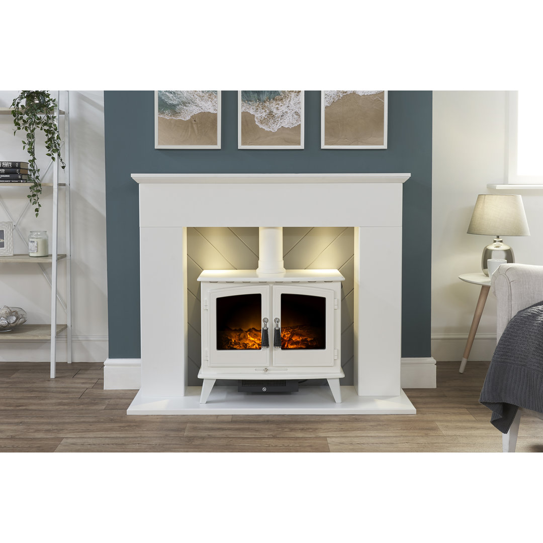 Adam 121 cm W White Electric Stove with 6824 BTU