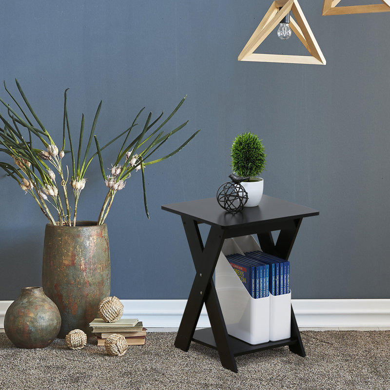 Artesian Cross Legs End Table, Walnut