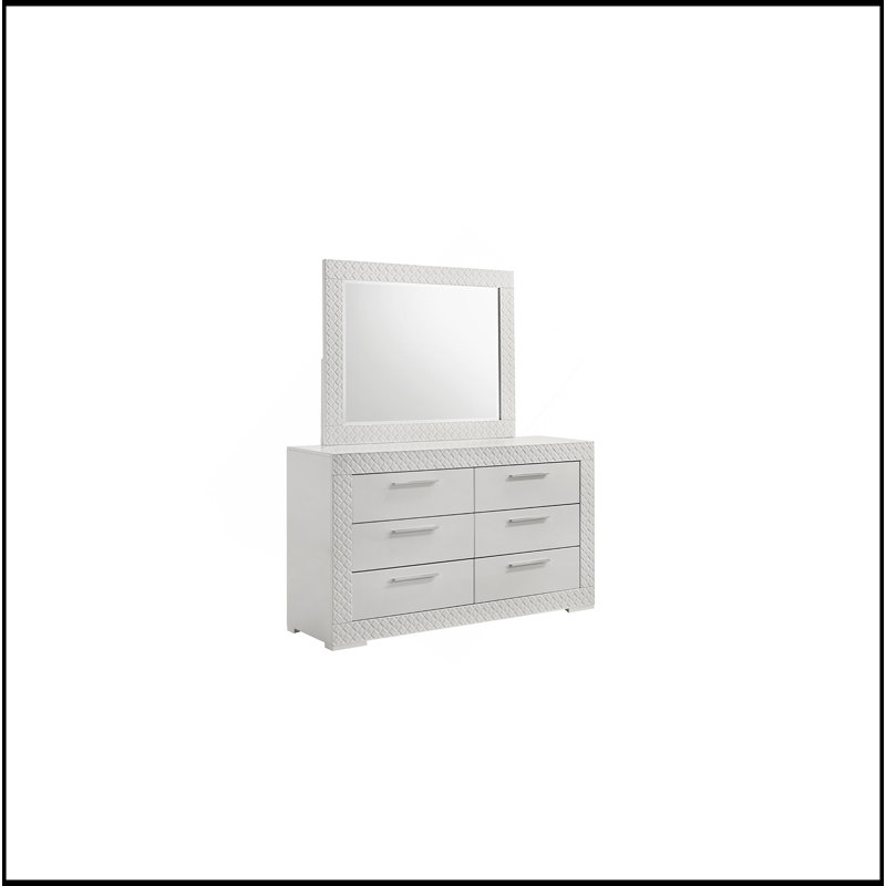 Miroir de style moderne en bois blanc