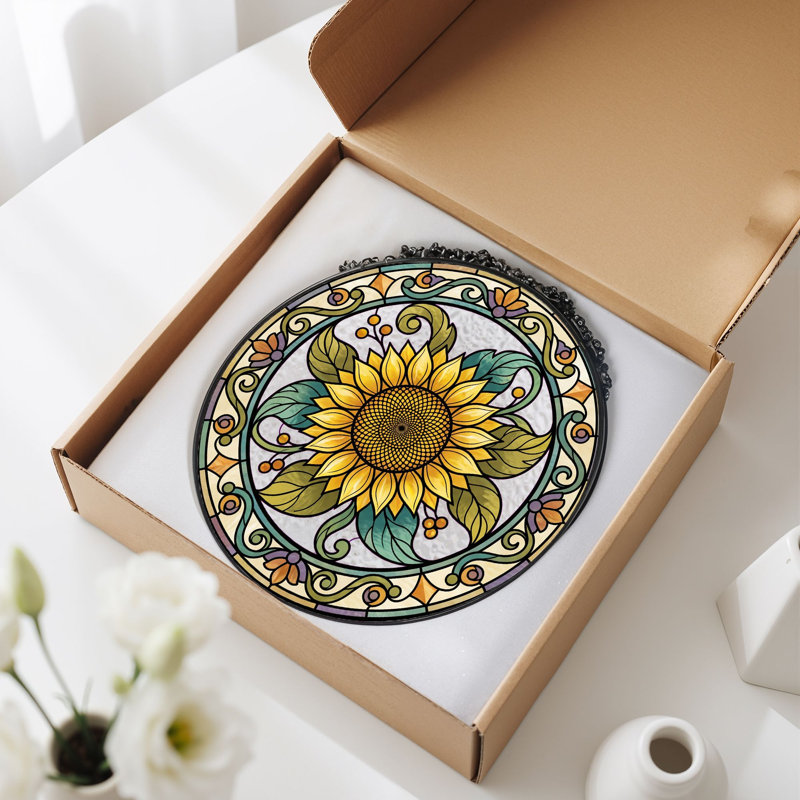 Panneau de vitrail Sunflower, 7.8"H