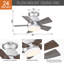 Ventilateur de plafond 24 po avec lumières DEL Tavontae-313078647