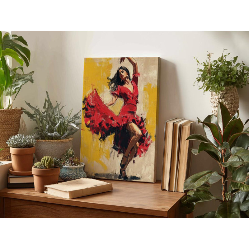 «Flamenco Dancer», impression sur toile: Danse espagnole passionnée, H 24 po x l 16 po