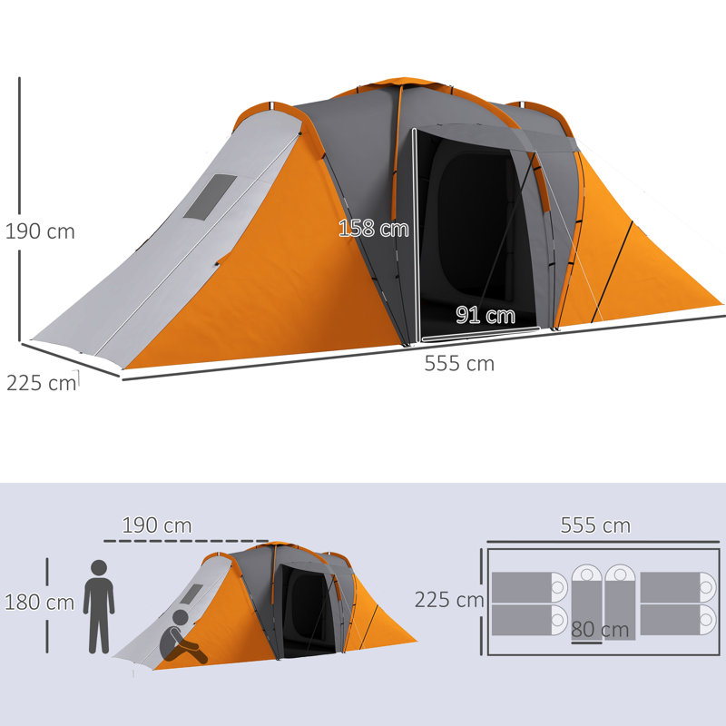 6 Person Tent, Orange