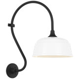 Thomas O'Brien, "Academy 15" Larrabee Barn Light in Matte Black with 12.5" Rockhouse Shade