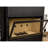 Simple steel interior with wood fireplace