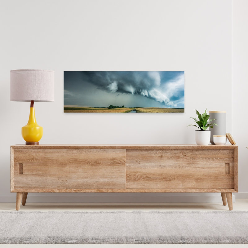 Dramatic Storm Over Golden Field by Jakub Przybyla - Wrapped Canvas Panoramic Print, 91.44 cm H x 30.48 cm W