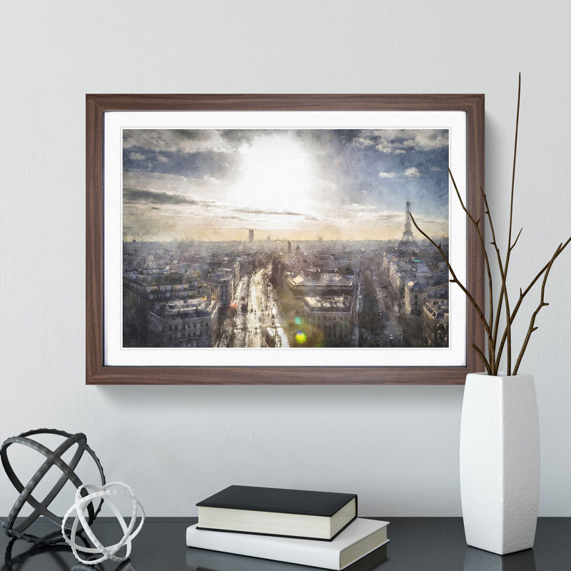 Paris Skyline Vol.3 - Framed Print, 48cm H x 65cm W x 2cm D, Walnut Framed