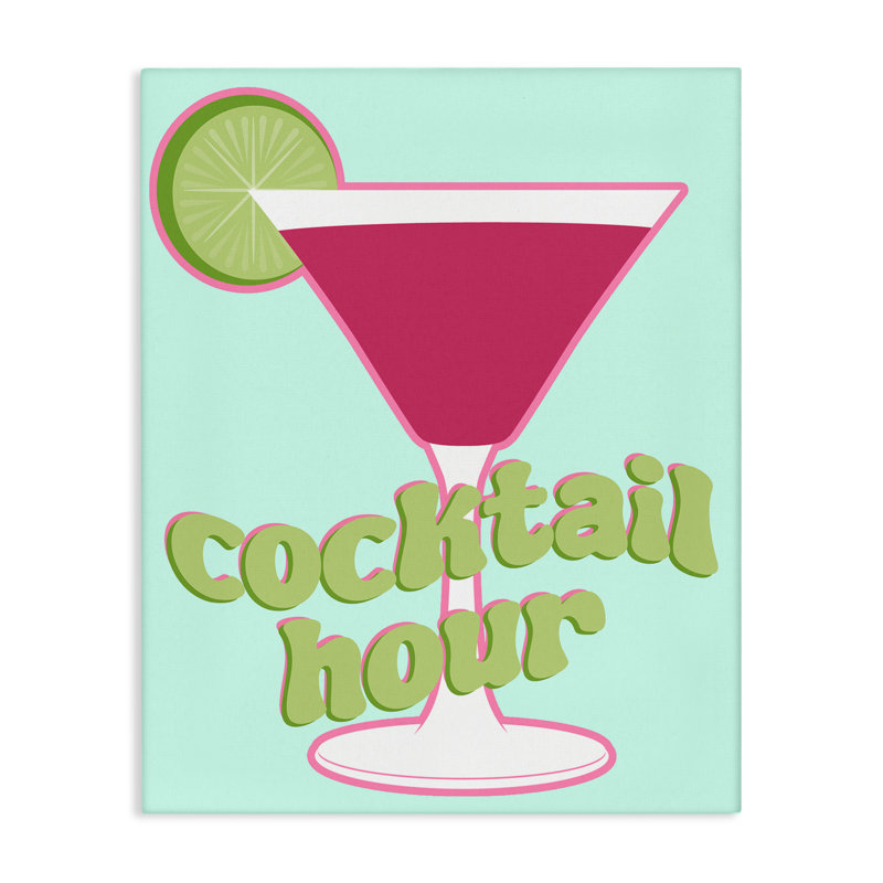 «Retro Cocktail Hour», art mural sur toile par SD Graphics Studio, H 48 po x l 36 po