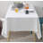 White-black Pinstripe Cotton 55"x55" Square Tablecloth-1670177112