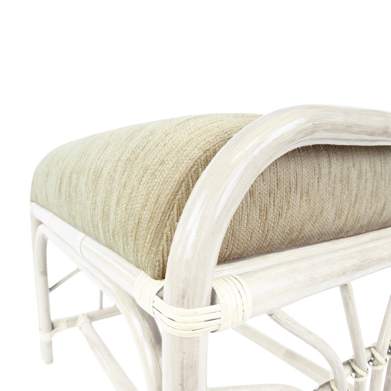 Repose-pieds rectangulaire large de 18 po Eukleides, Blanc