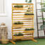 Jardinière moderne, support à treillis en bois avec 5 boîtes à fleurs suspendues, support à plante d'extérieur autoportant pour patio, jardin, balcon