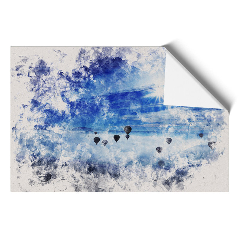 Hot Air Balloons Watercolour - Frameless Print, 21cm H x 30cm W x 0.1cm D