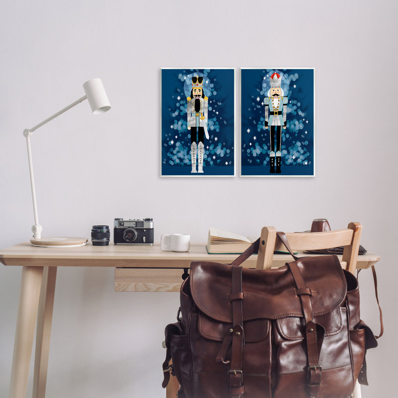 Blue Nutcracker Figures  2 PC Wall Plaque Art Set by Grace Popp