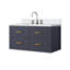 36 po X P 22 po Meuble-lavabo simple en D avec comptoir en quartz, tiroirs et robinet-1790047826